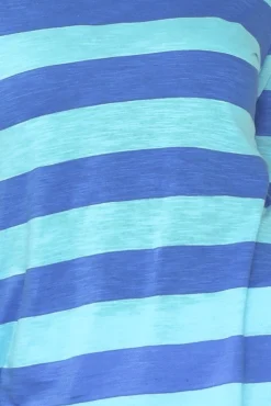 Cotton Tops<Betty Basics Ariana Aqua Stripe Cotton Tee