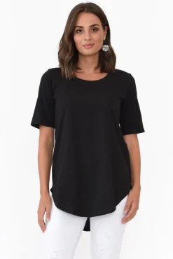 Cotton Tops<Betty Basics Ariana Black Cotton Tee