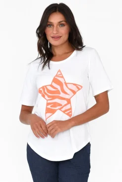 Cotton Tops<Betty Basics Ariana Pink Zebra Star Cotton Tee