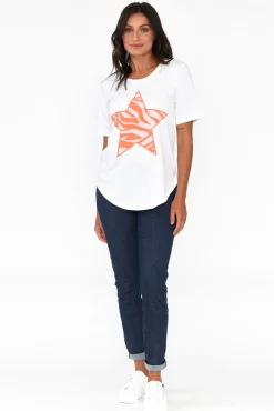 Cotton Tops<Betty Basics Ariana Pink Zebra Star Cotton Tee