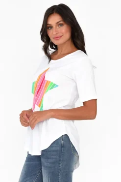 Cotton Tops<Betty Basics Ariana Rainbow Star Cotton Tee