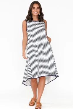 Cotton Dresses<Circ The Label Artemis White Stripe Cotton Dress