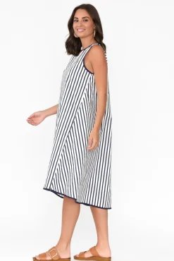 Cotton Dresses<Circ The Label Artemis White Stripe Cotton Dress