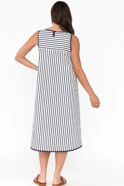 Cotton Dresses<Circ The Label Artemis White Stripe Cotton Dress