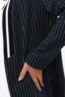 Jackets<Clarity Ascot Navy Stripe Jacket