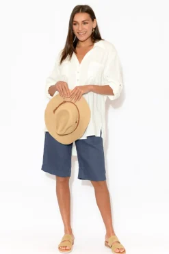 Shorts<Gordon Smith Aster Indigo Linen Short