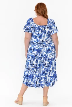 Cotton Dresses<Label of Love Aston Blue Flower Cotton Linen Dress