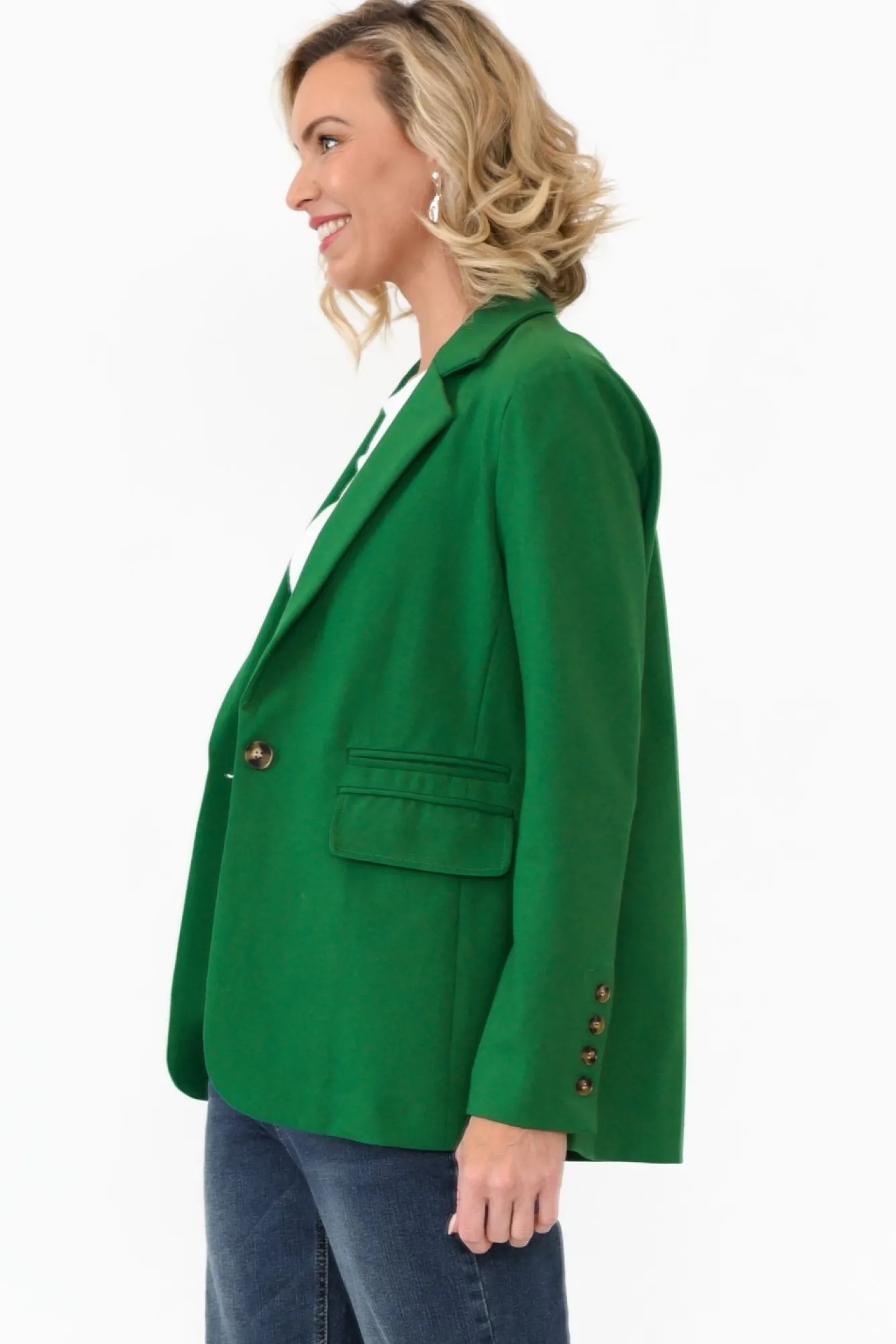 Jackets<365 Days Audra Emerald Fitted Stretch Blazer