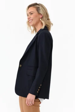 Jackets<365 Days Audra Navy Fitted Stretch Blazer