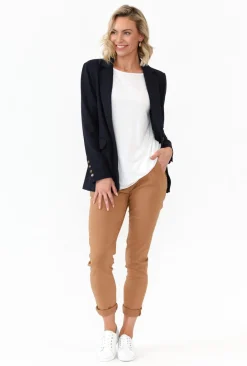 Jackets<365 Days Audra Navy Fitted Stretch Blazer