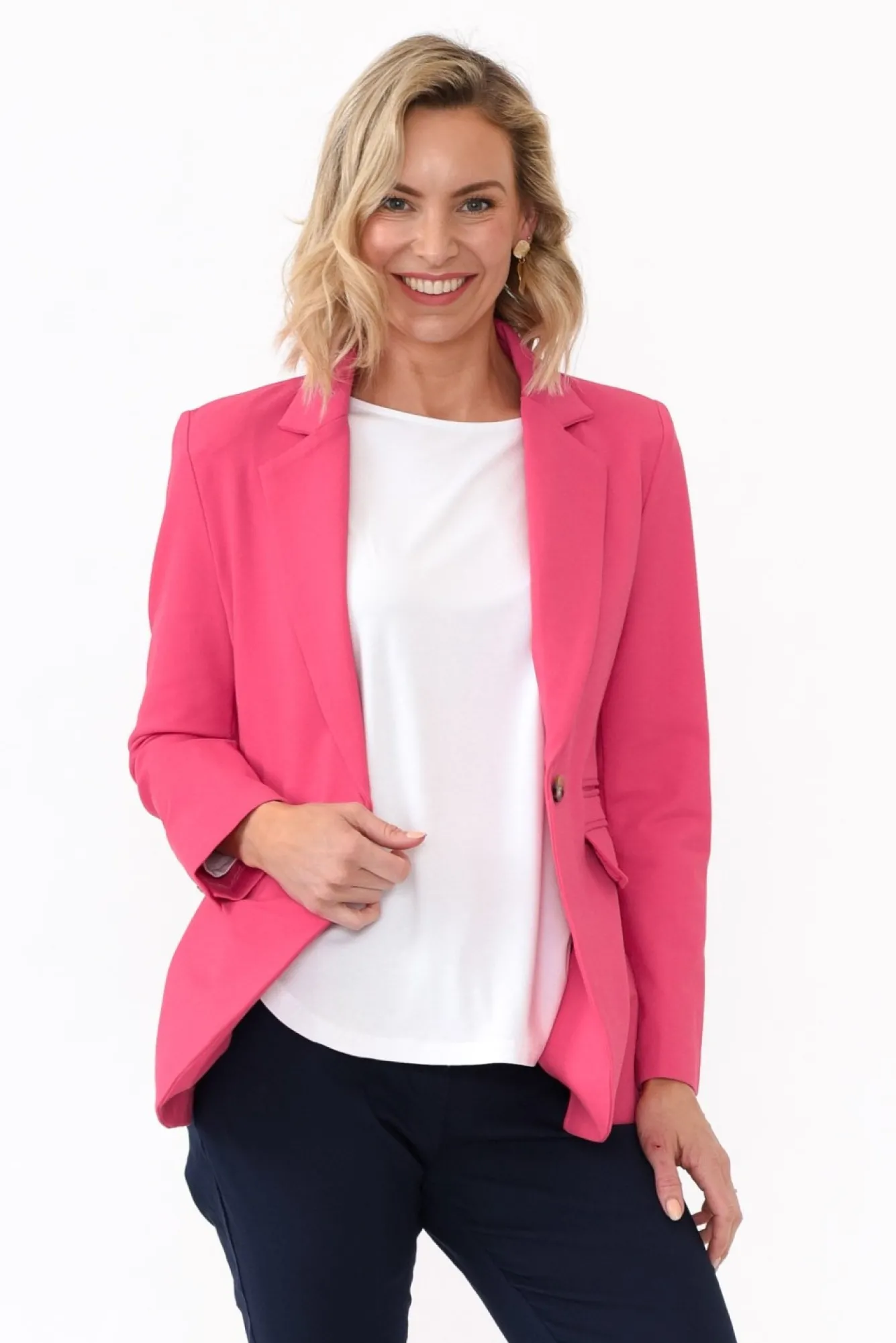 Jackets<365 Days Audra Pink Fitted Stretch Blazer