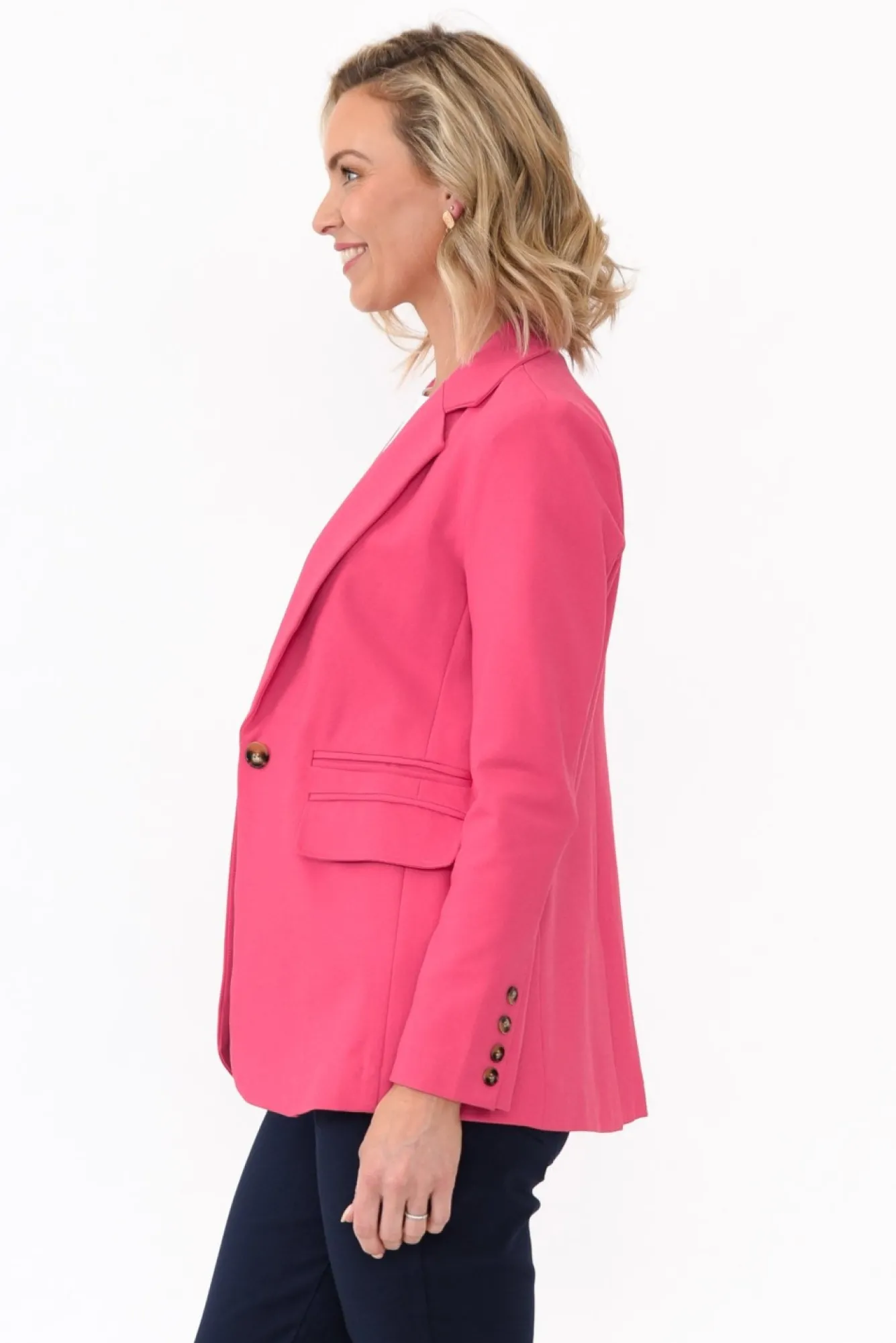 Jackets<365 Days Audra Pink Fitted Stretch Blazer