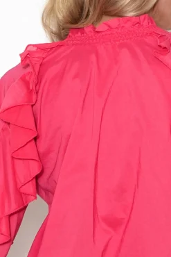 Cotton Tops<Fate Becker Aura Pink Cotton Ruffle Top