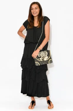 Sleeved Tops<Red Lotus Aurora Black Short Sleeve Top