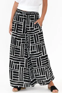 Pants<Silver Wishes Baker Black Stripe Wide Leg Pant