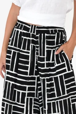 Pants<Silver Wishes Baker Black Stripe Wide Leg Pant