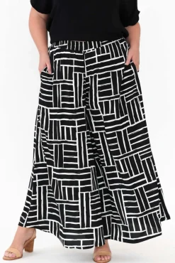 Pants<Silver Wishes Baker Black Stripe Wide Leg Pant