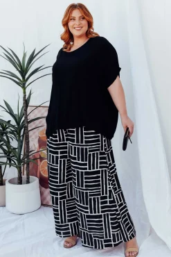 Pants<Silver Wishes Baker Black Stripe Wide Leg Pant