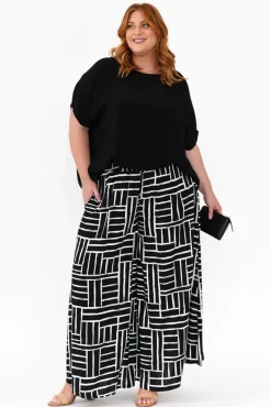 Pants<Silver Wishes Baker Black Stripe Wide Leg Pant