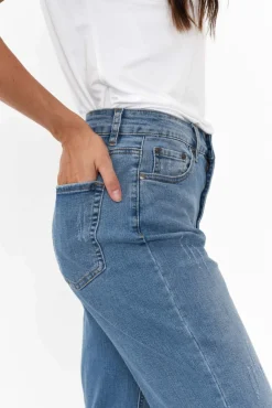 Jeans<Threadz Barbara Blue Cotton Jean