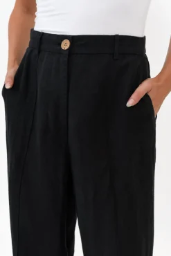 Pants<Eadie Lifestyle Barton Black Linen Pant