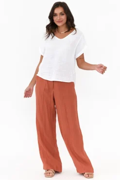Pants<Eadie Lifestyle Barton Rust Linen Pant