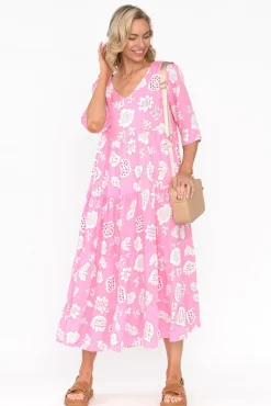 Maxi Dresses<Pq Becker Candy Pink Abstract Maxi Dress