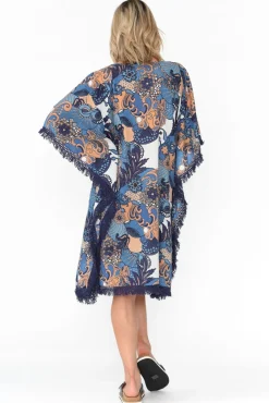 Cotton Dresses<Mozaic Bedarra Blue Blossom Cotton Kaftan