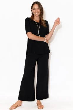 Pants<Tani Bella Black Micro Modal Wide Leg Pant