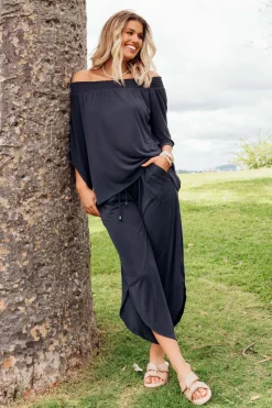 Pants<Xhayl Belu Navy Modal Cropped Pant