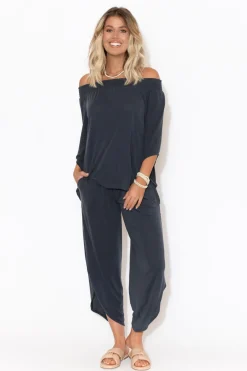 Pants<Xhayl Belu Navy Modal Cropped Pant