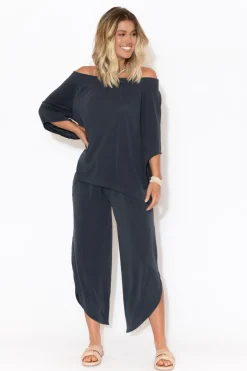 Pants<Xhayl Belu Navy Modal Cropped Pant