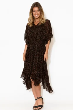 Maxi Dresses<Fate Becker Beside You Brown Animal Dress