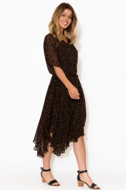 Maxi Dresses<Fate Becker Beside You Brown Animal Dress