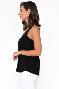 Sleeveless Tops<Bamboo Body Black Bamboo Relaxed Singlet