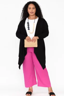 Cardigans<Bamboo Body Black Bamboo Waterfall Cardigan