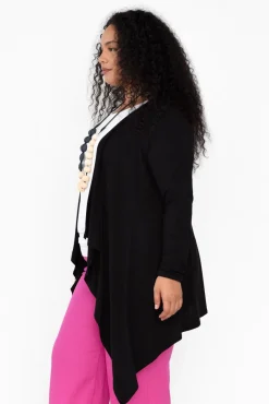 Cardigans<Bamboo Body Black Bamboo Waterfall Cardigan