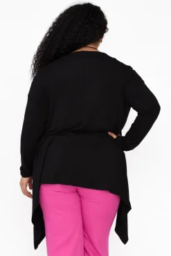 Cardigans<Bamboo Body Black Bamboo Waterfall Cardigan