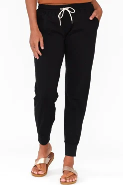 Pants<One Ten Willow Black Cotton Everyday Tie Pant