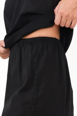 Skirts<Orientique Black Cotton Slip Skirt