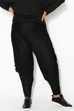 Pants<Cotton Village Black Crinkle Cotton Cloud Pant
