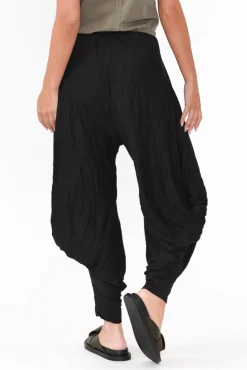 Pants<Cotton Village Black Crinkle Cotton Cloud Pant