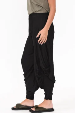 Pants<Cotton Village Black Crinkle Cotton Cloud Pant