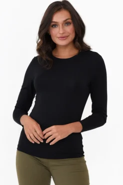 Sleeved Tops<Tani Black Micro Modal Long Sleeve Top