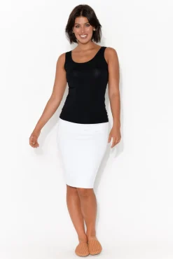 Sleeveless Tops<Tani Black Micro Modal Scoop Singlet
