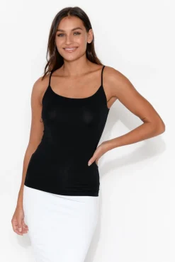 Sleeveless Tops<Tani Black Micro Modal Singlet