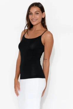 Sleeveless Tops<Tani Black Micro Modal Singlet