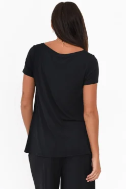 Sleeved Tops<Tani Black Micro Modal Swing Tee