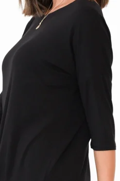 Sleeved Tops<Bamboo Villa Blake Black Bamboo Top