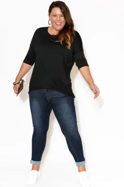 Sleeved Tops<Bamboo Villa Blake Black Bamboo Top